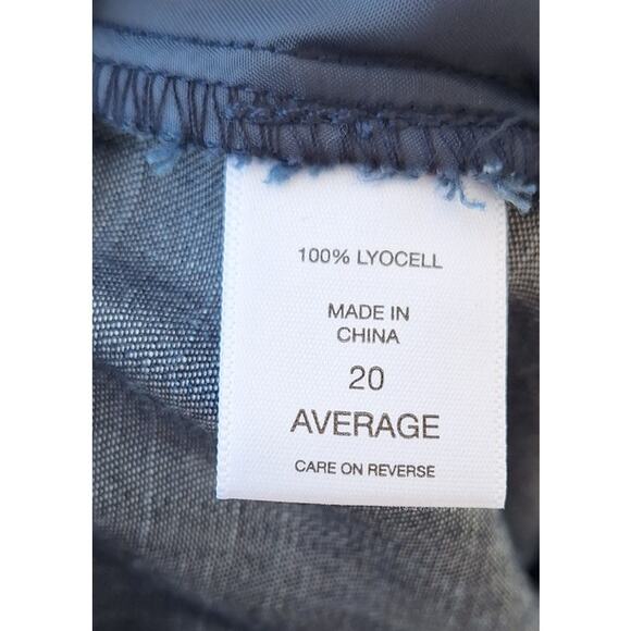 Grabrielle Union 100% Lyocel Chambray Wide Leg Trousers Dress Pants Blue Size 20 - Picture 9 of 10